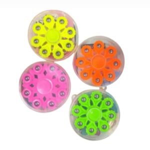 8 balls plastic big size metallic fidget spinners, multicolour (1 piece)