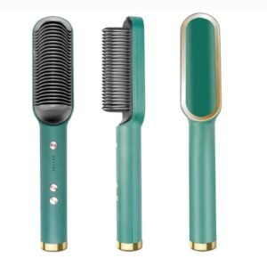2 in 1 Hair staightener Brush for Women,Fast Heating Straightening Comb : Multicolour (1 Piece)